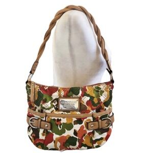 Relic Brand Collection Purse Handbag Canvas Orange Yellow Green Floral Camo